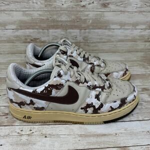 Nike Air Force 1 Low 313641-221 Brown Desert Chip Camo Sneakers Men's Size 11.5